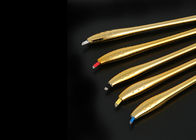 Altın Lüks Kalıcı Makyaj Araçları, 45 ° Açılı Tek Kullanımlık Microblading Manuel Kalem